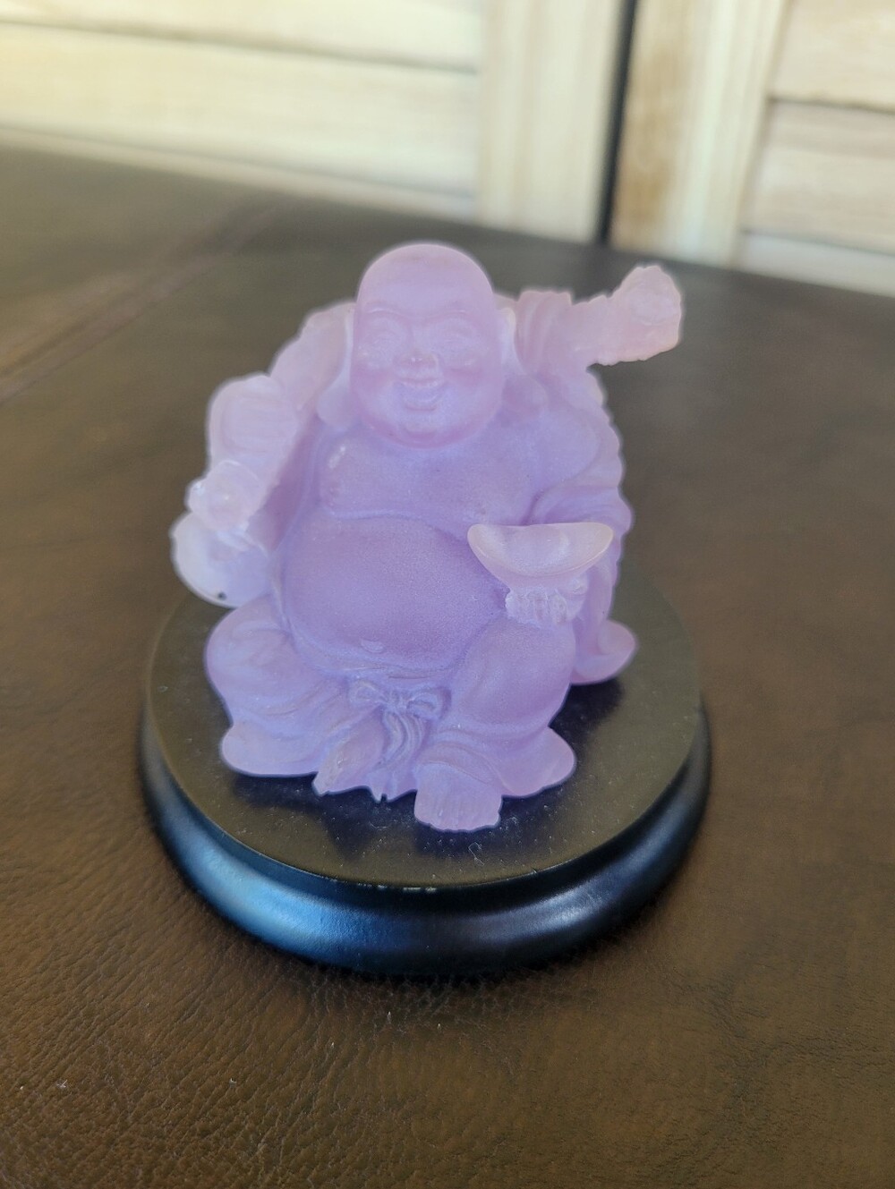 Laughing Purple Buddha Statue Figurine Shelf Sitter Home Decor Accent